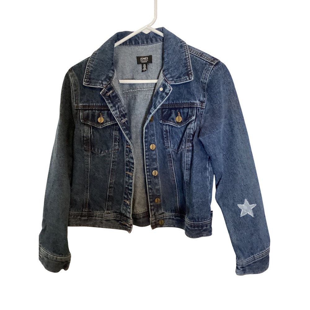 FGCU Eagles Game Day Hand Painted Collegiate Denim Jacket Med Stars Campus Life - Picture 2 of 8